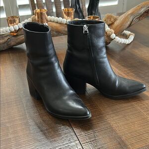 Black Leather Ankle Boots